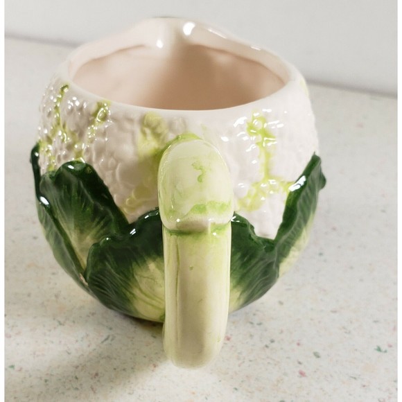 Vintage Hand Painted Cauliflower Creamer Sugar Dish Set  Monte Verde Man - Picture 9 of 12